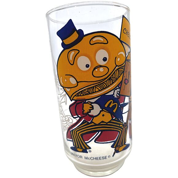 McDonalds Vintage 1977 McDonaldland Mayor McCheese 16oz Drinking Glass - Picture 1 of 4